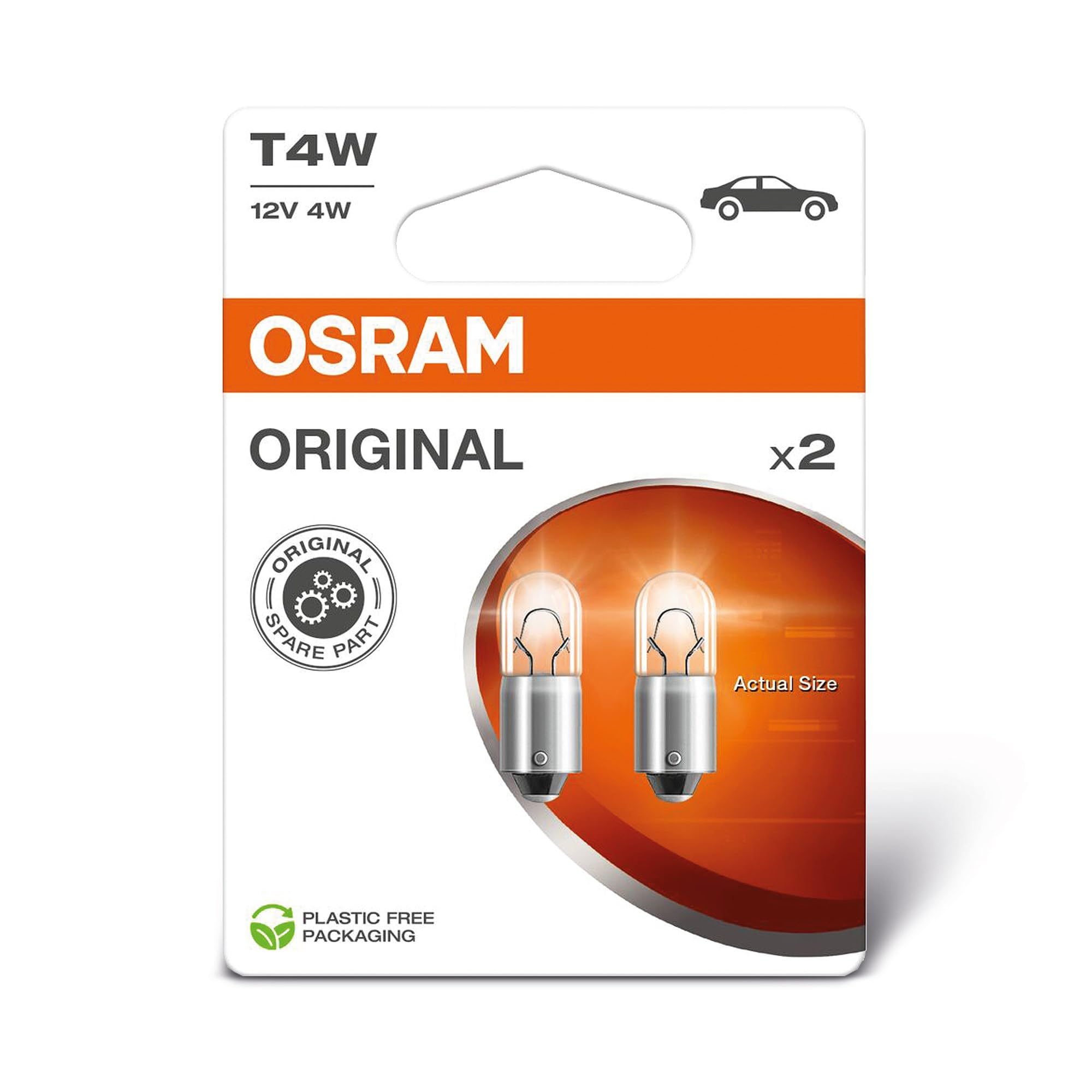 Osram ORIGINAL LINE 12V, T4W, Signal lamp, Metal Base, Double Blister (2 lamps)
