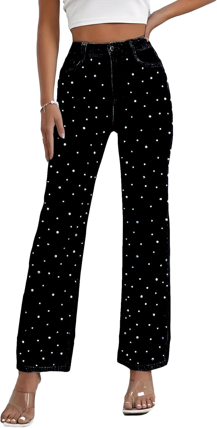 Kedera Women's High Waisted Jeans Boyfriend Baggy Wide Straight Leg Casual Denim Pants Trousers