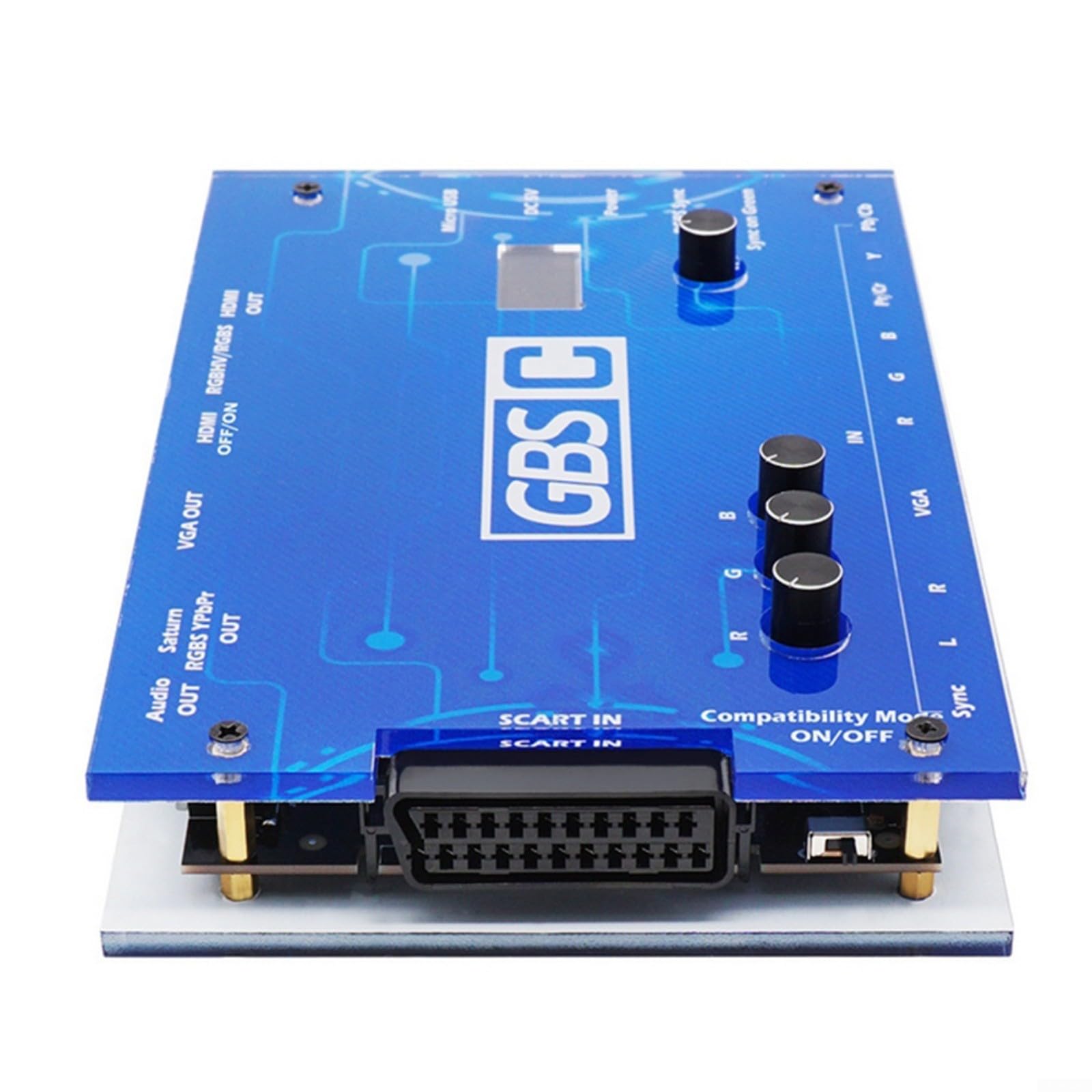 Convertidor de señal video GBSC para los sistemas clásicos del juego con la entrada componente de RGBS SCART y ayuda de la salida de VGA