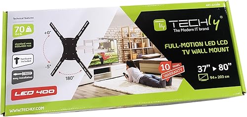 Miniatura 4 de Soporte de pared bicolor blanco y negro para TV LCD LED 37-80", capacidad de carga 154.3 lbs, VESA de 3.937x3.937 in a 23.622x15.748 in, distancia