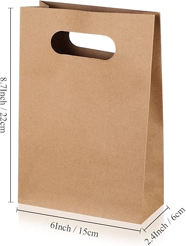 Miniatura 2 de Paterr 60 bolsas de papel de regreso a clases con asas a granel, 8.7 x 5.9 x 2.4 pulgadas, pequeñas bolsas de regalo de papel para fiesta de