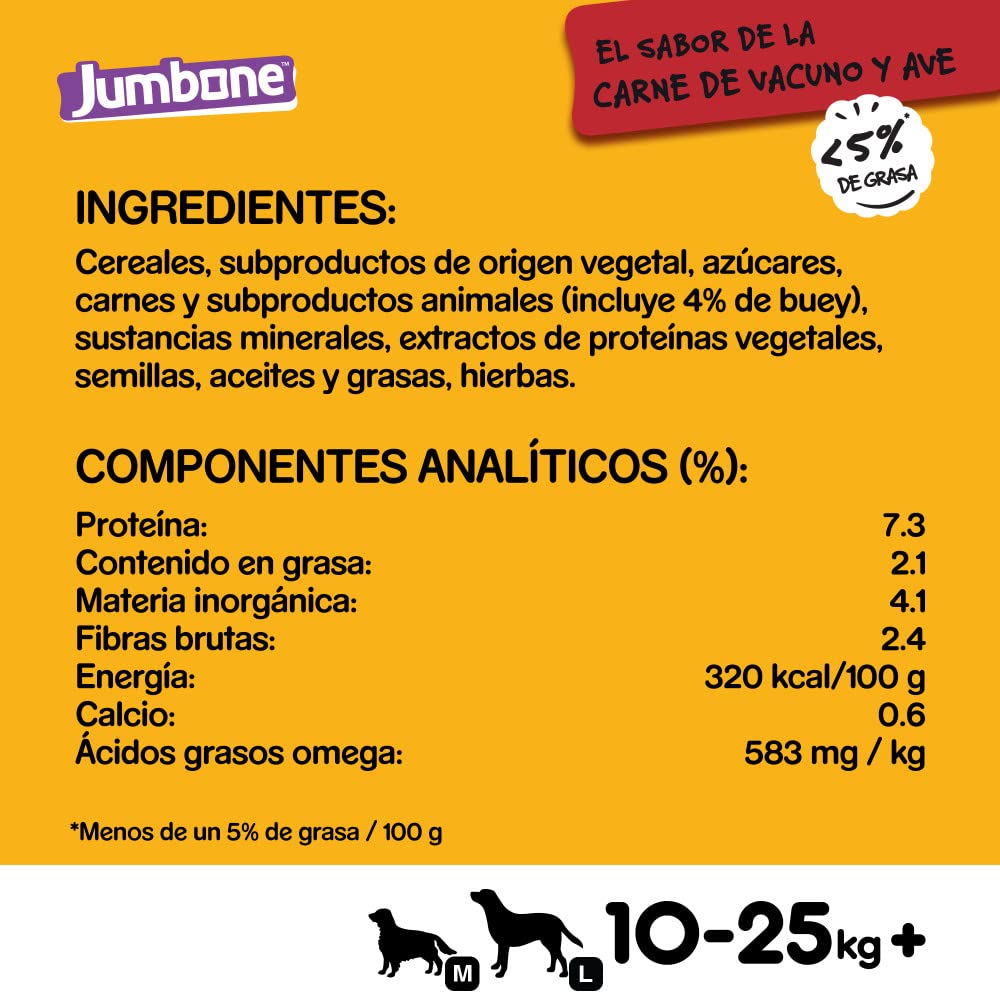 Pedigree Jumbone Huesos para Perros sabor Vacuno y Ave (Pack de 12 x 2ud)