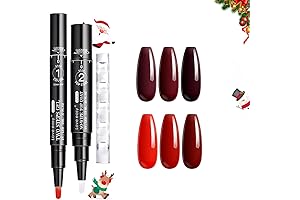 Hema Free Gel Nail Polish Pen Set 6 pcs - Red Series,...