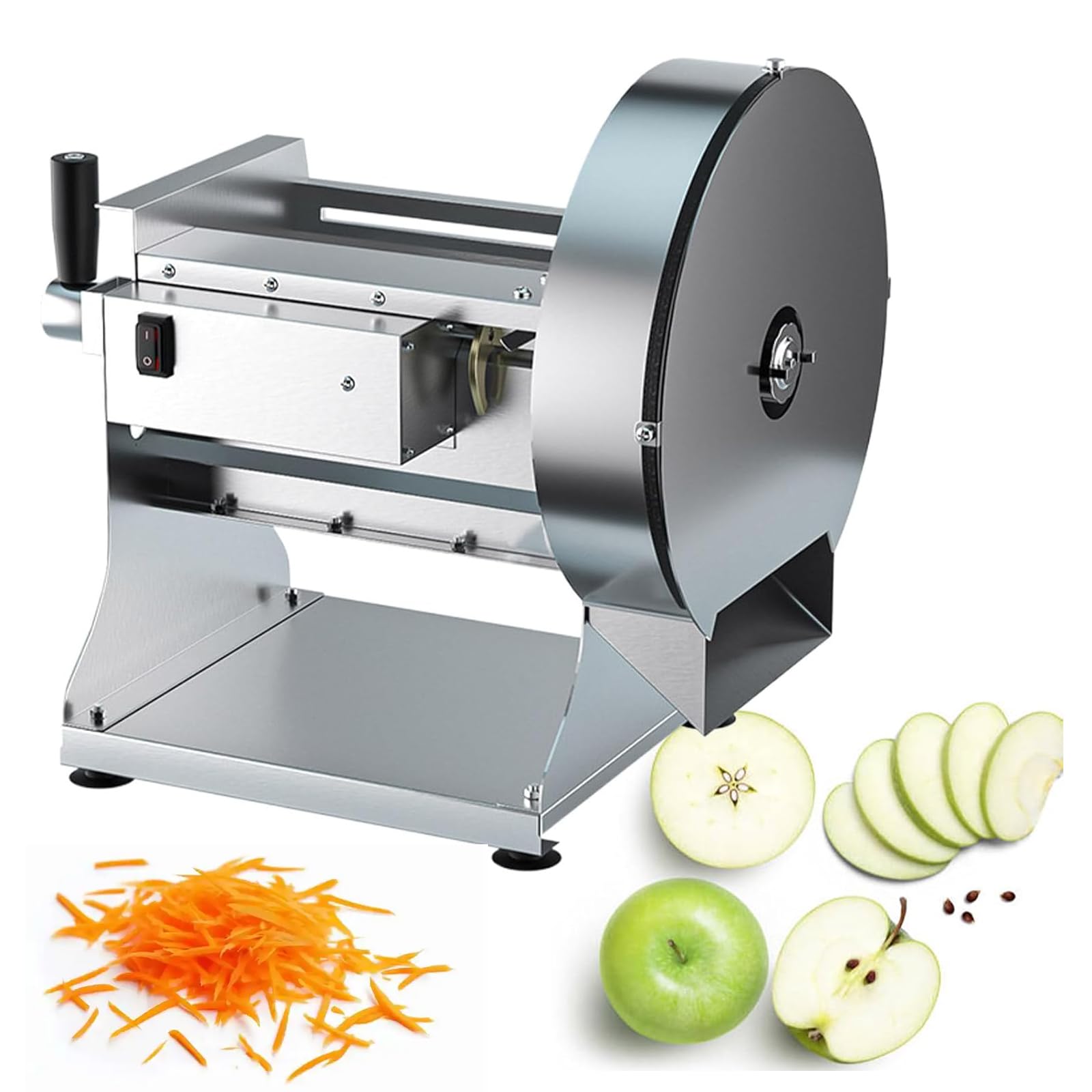 GYKOZY Electric Vegetable Cutters with 2 Blades, Stainless Steel Food Slicer for Cabbage and Fruit, 300斤/H Manual Electric Slicer Machine