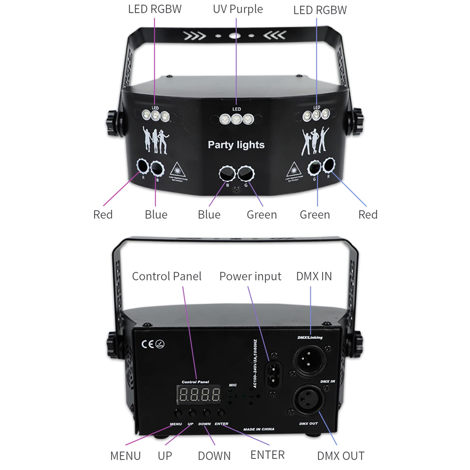 Lumière Disco Mini USB stroboscope effet d39éclairage de scène commande
