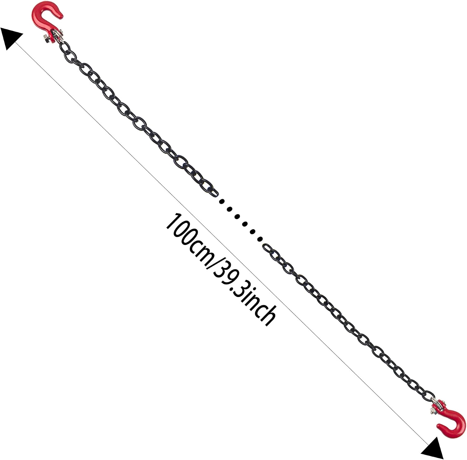 ShareGoo Mini Metal Trailer Chain with Tow Hook Decoration Accessories Compatible with Axial SCX10 HSP 94180 RC4WD D90 Traxxas TRX4 CC01 1/10 RC Crawle (Black)