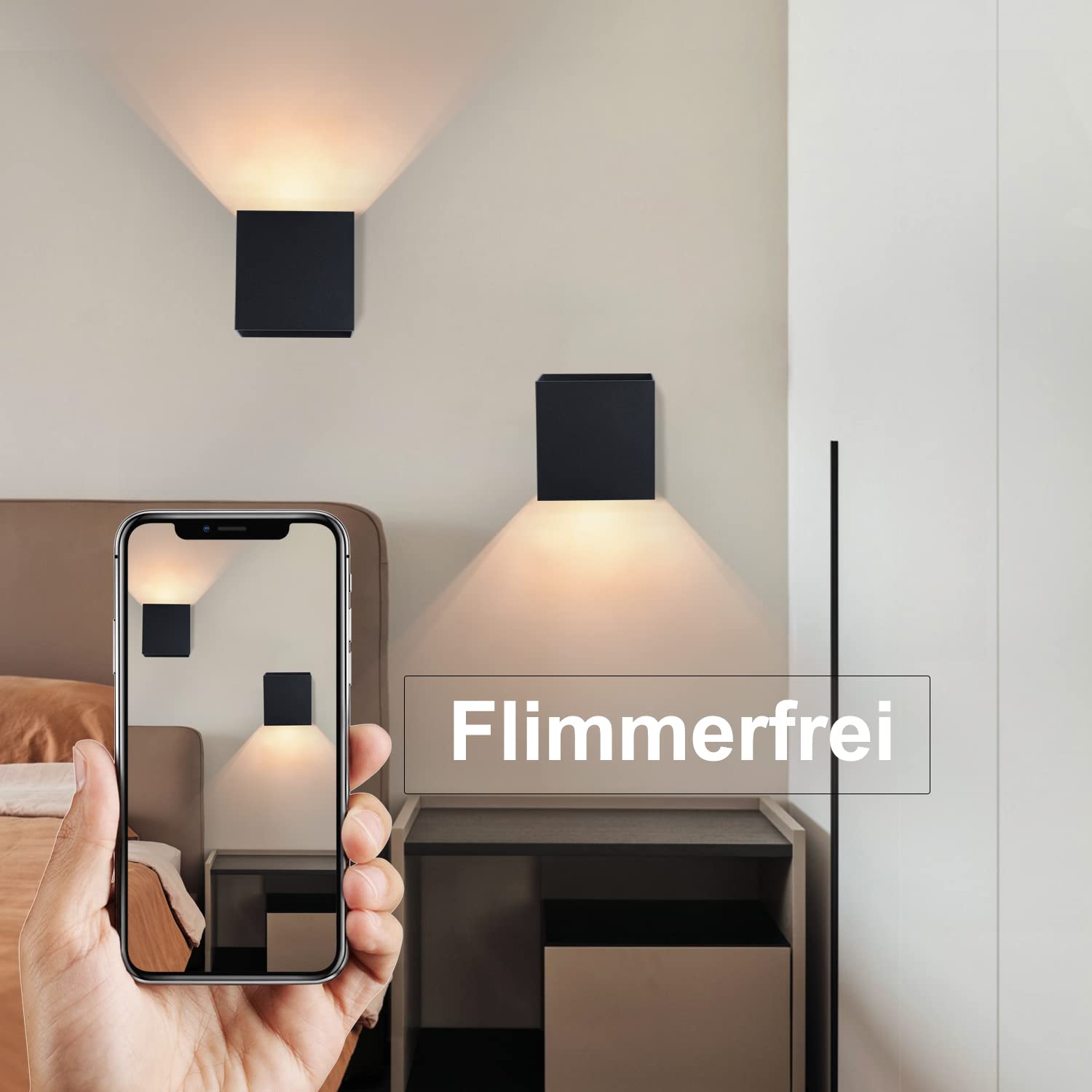 Homefire LED Wandleuchte Aussen/Innen 4ER G9 Außenwandleuchten 3000K | Aussenlampe Schwarz Außenlampe Up Down Einstellbar Abstrahlwinkel Außen Wandlampe IP65 Wasserdicht für Hauswand Garten