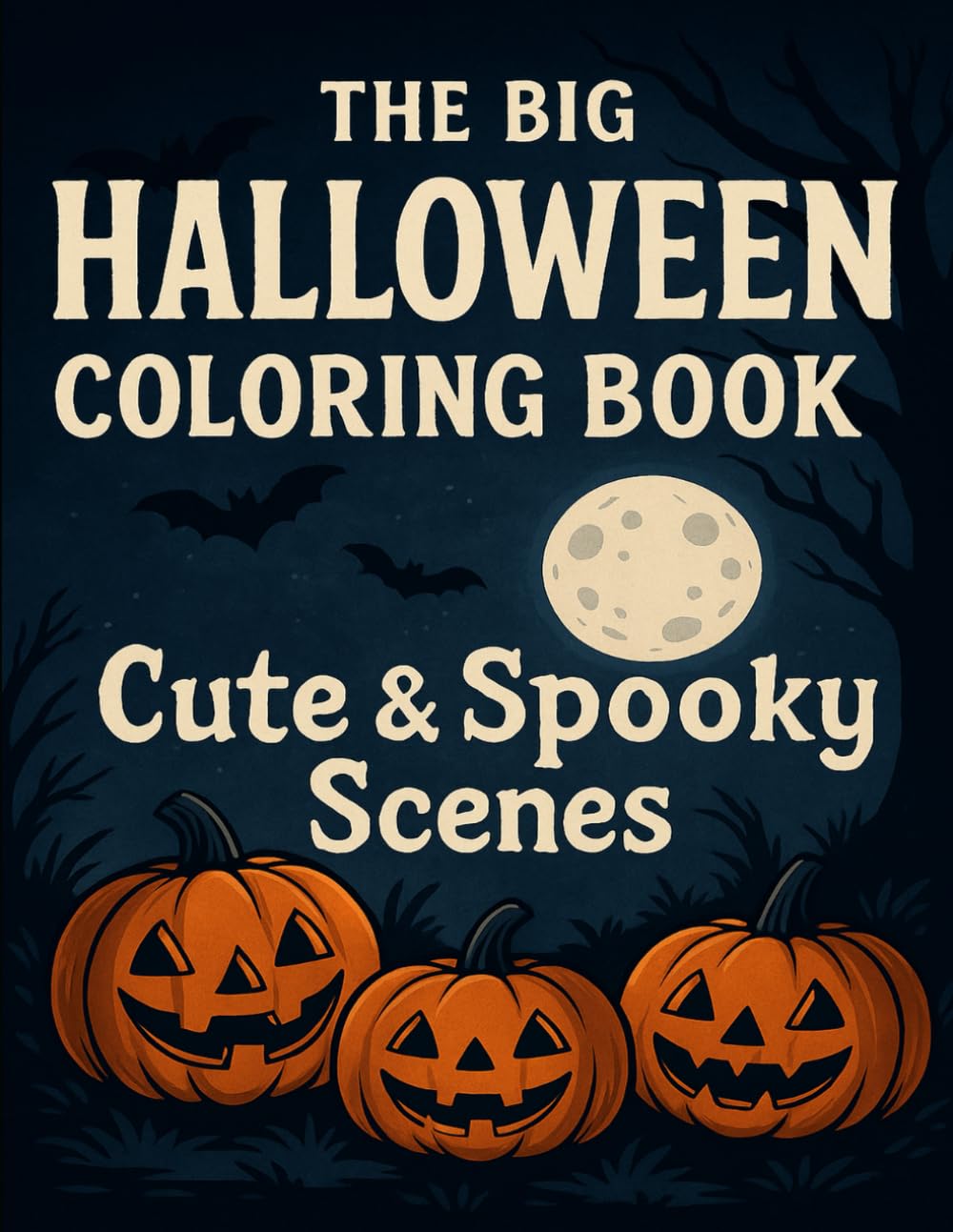 The Big Halloween Coloring Book – Adult Coloring Book with Cute & Spooky Scenes: Adult Halloween Coloring Book with Fun, Cute, and Spooky Scenes to Color