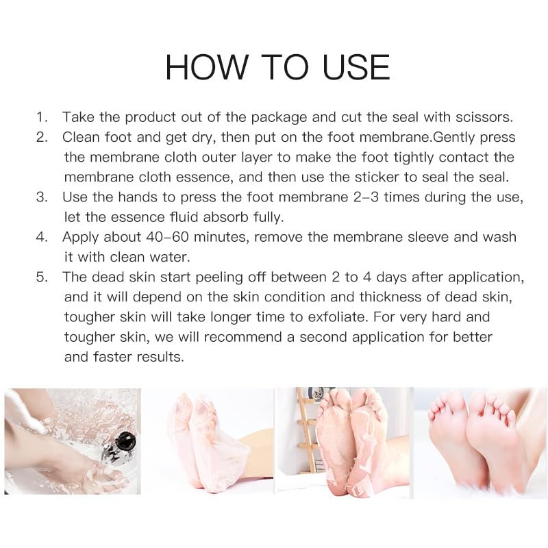 Exfoliating Foot Peel Mask for Soft Baby Feet 2 Pair Foot Mask Socks Repairs Rough Heels, Removes Dry, Dead Skin - Image 4