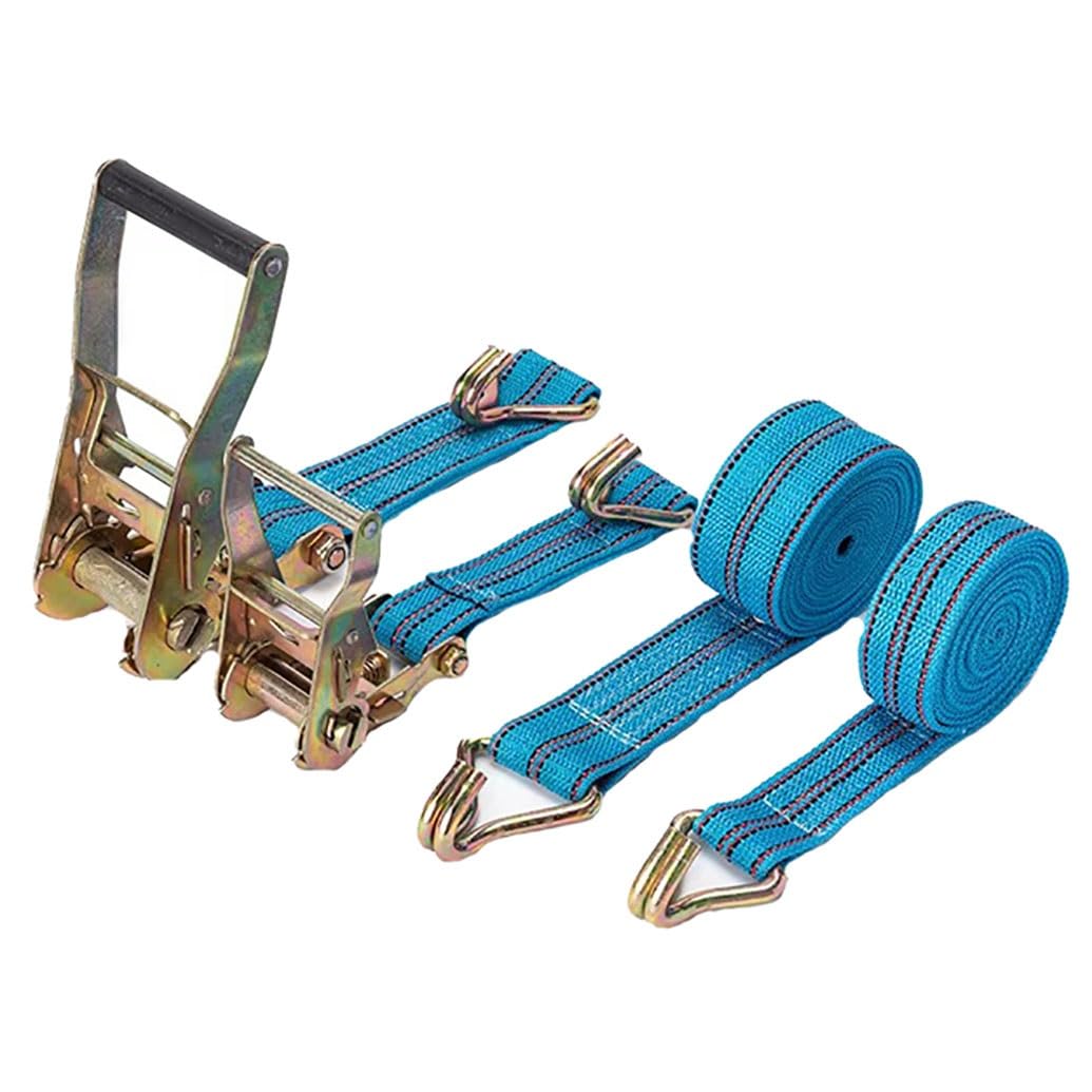 2 Tiras De Trinquete, Tensoras De Amarre De Trinquete Resistentes De Correa De Amarre Ajustable para Camión, Equipaje, Facturación, Coche, Bicicleta, Bloqueo De Rueda(W 3.8cm/1.50in,L 15m/591in.)