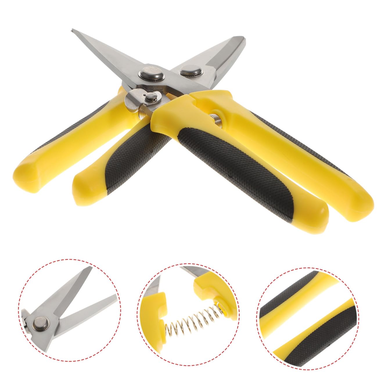 Homoyoyo 2 Tijeras de Hojalatero de Acero Inoxidable Diseño de Resorte para Cortar Chapa Metálica y Plástico en Bricolaje y Construcción