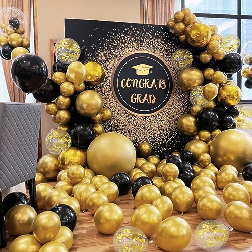 Image of 100pcs Gold Metallic Balloons 12 inch Chrome Latex Round Helium balloon | Gold Balloon for Garland or Arch, Birthday Anniversary Graduation, Engagement New Years Wedding Party Decorations