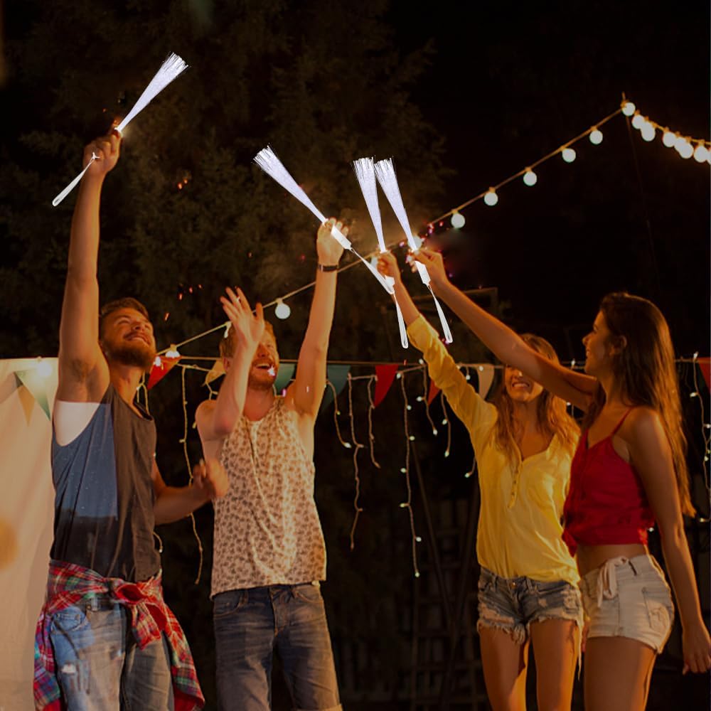 40 Stück Leuchtwedel Hochzeit,LED Leuchtwedel Weiss,Hochzeit Glasfaserlampe,Glasfaser Leuchtstab, LED Leuchtstab Glasfaser,Hochzeit Leuchtwedel