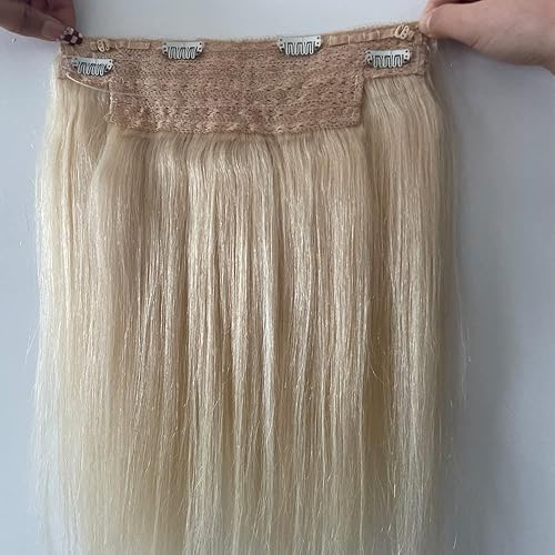 Miniatura 6 de Extensiones de cabello humano rubio, extensiones de cabello humano con diadema secreta, extensiones de cabello con clip de alambre invisible