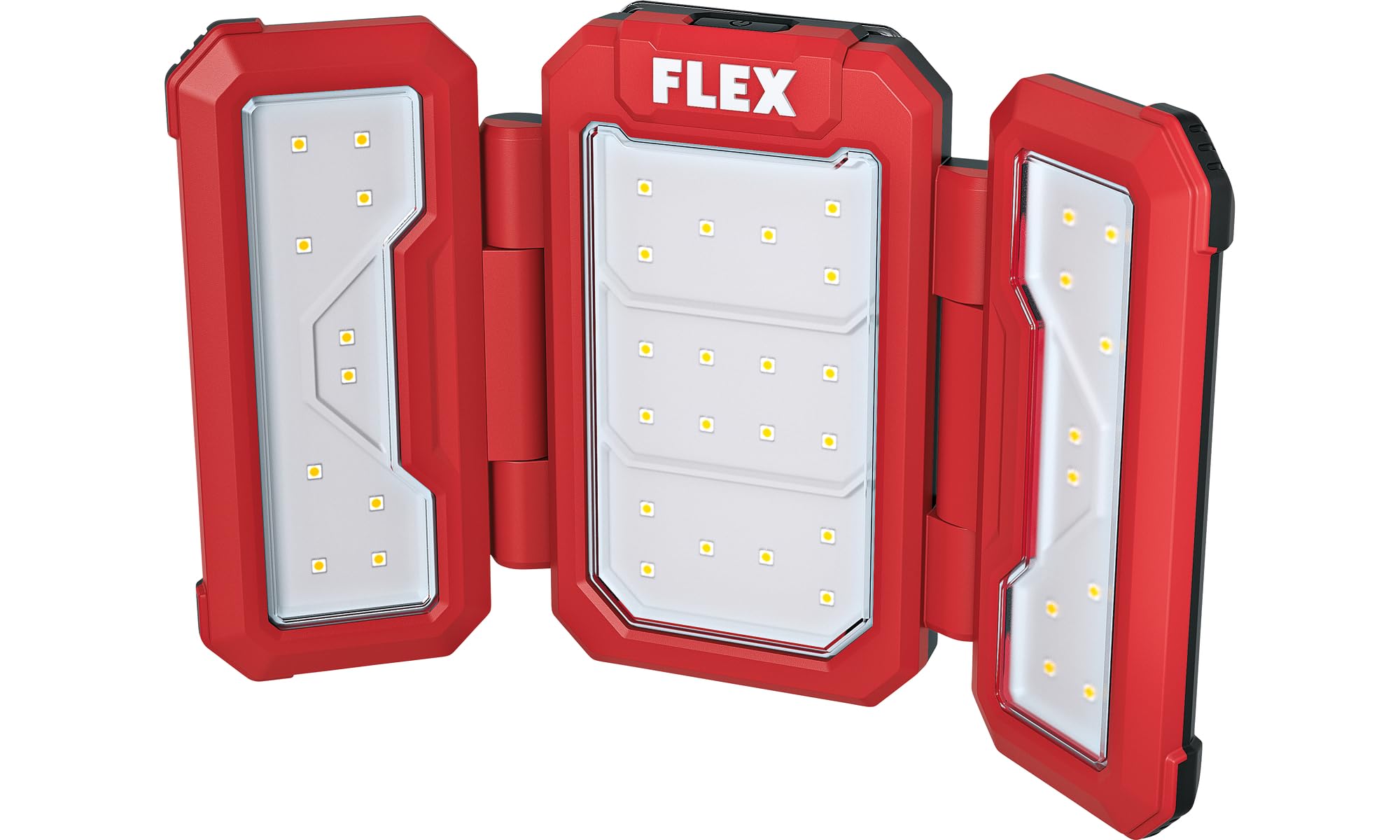 Flex Akumulatorowy reflektor budowlany LED (bez akumulatora, 18 V, ze statywem, 4000 lumenów, z trzema panelami, korpus lampy obracany o 180°, stalowy, lampa) 530375