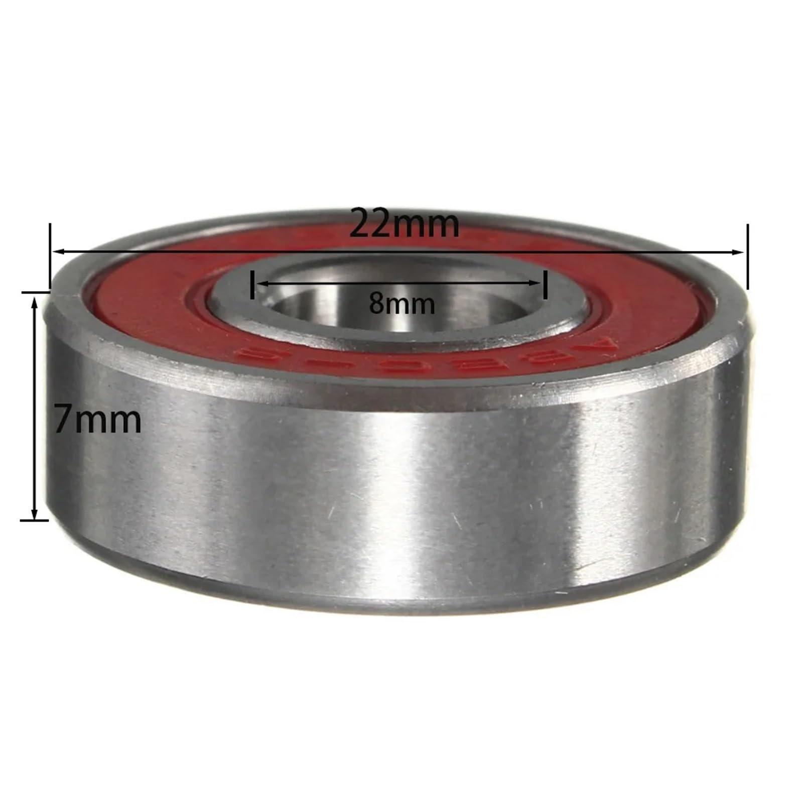 Lot de 10 roues de skateboard rouges 608 2RS 8 x 22 x 7 mm, tiges ABEC-9, roulements en acier