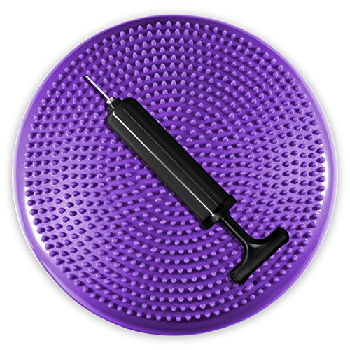 Yes4All Exercise Balance Disc / Stability Disc with Hand Pump – Air Stability Wobble Cushion (Purple, 13 inch)