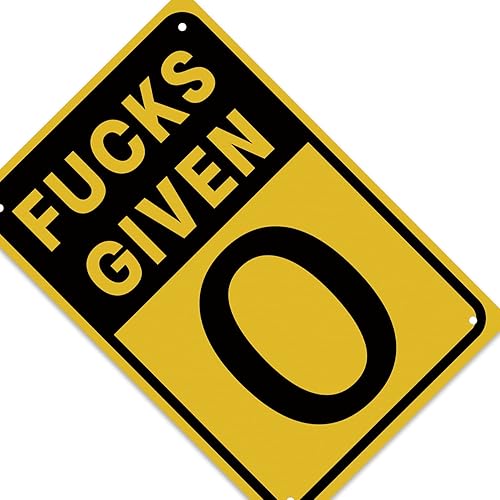 Miniatura 5 de Letrero de metal con texto en inglés 0 Fucks Given (0 Fucks Given), letrero de parodia de límite de velocidad, divertido garaje, hombre, decoración