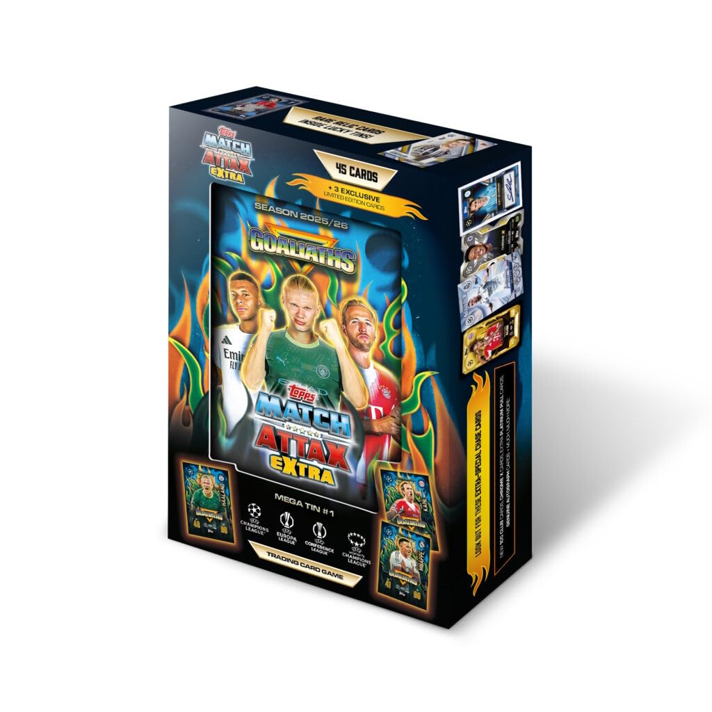 Topps UCC Match Attax Extra 2026 Mega Tin 48 Cartas 3 Goliaths LE