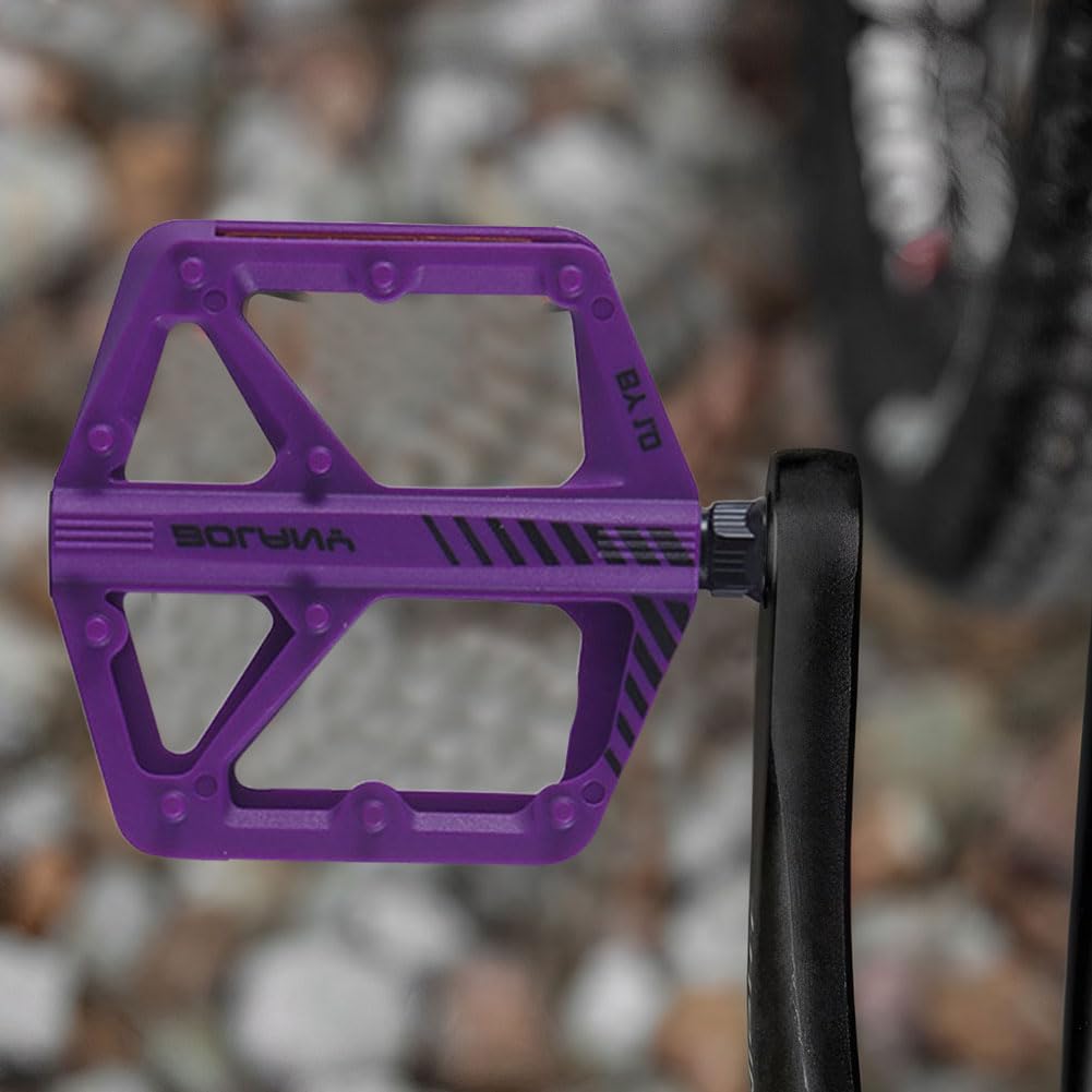 Pedali Per Bici In Nylon Con Cuscinetti Sigillati - Piattaforma Antiscivolo Con Riflettori, MTB - Foto 8