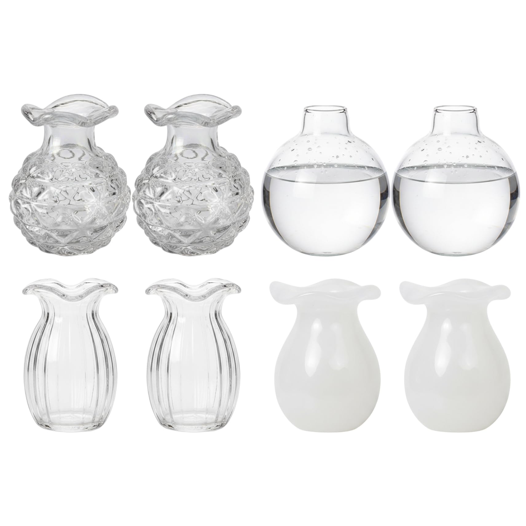Ginwrek Fridge Magnets Mini Vase Magnets for Fridge Set of 8 Cute, Clear Glass Tiny Vases for Dried Flowers, Notes & Photos, Creative Kitchen and Office Decor