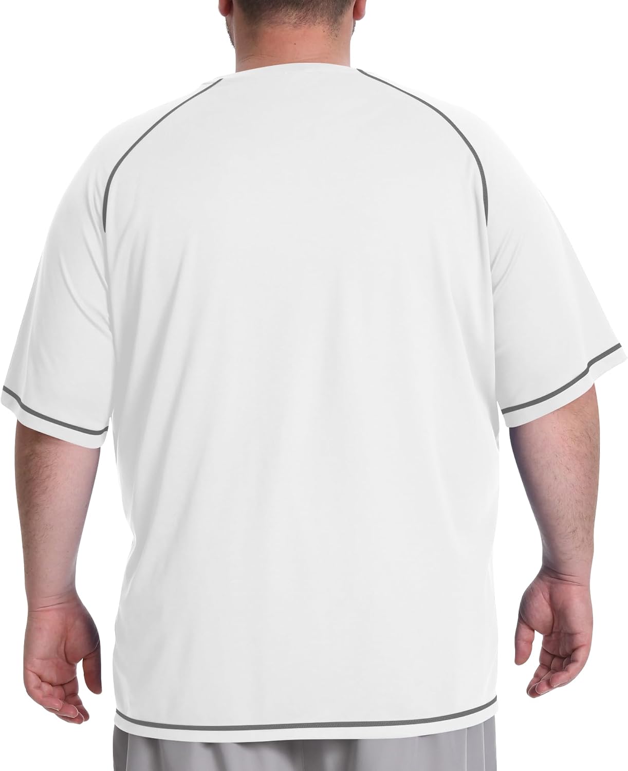 LETAOTAO Big and Tall Swim Shirts for Men, 2XL–8XL Short Sleeve Rash Guard Quick Dry T-Shirt, UPF 50+ Sun Protection