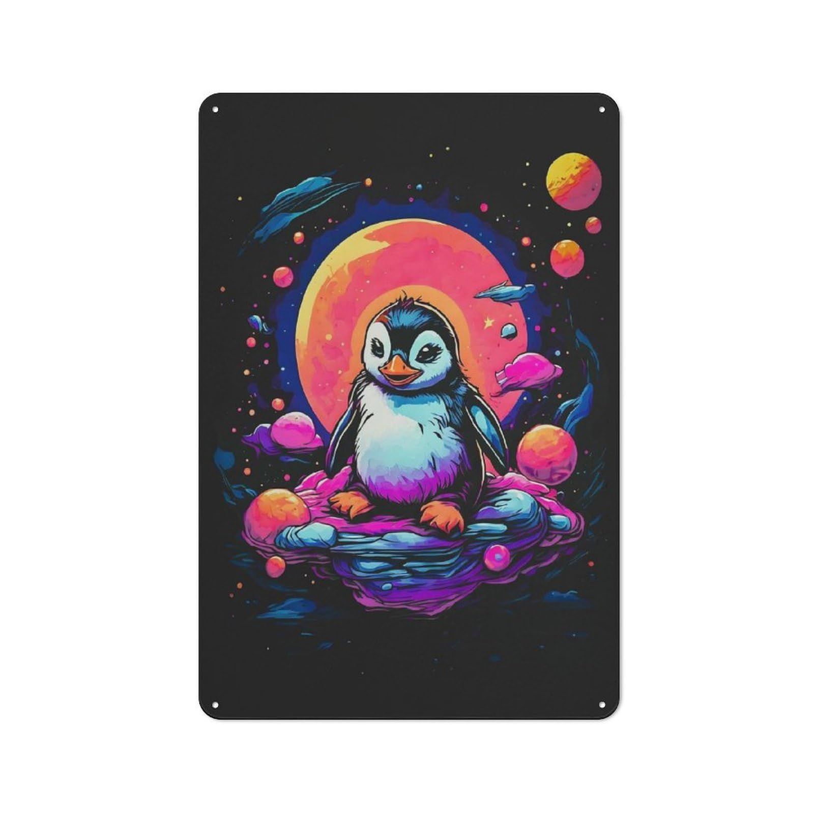 Baby Penguin Retro Tin Sign 30x20cm for Guest Room Or Hallway, for Kitchen, Dining Room And Home Bar Wall Decor