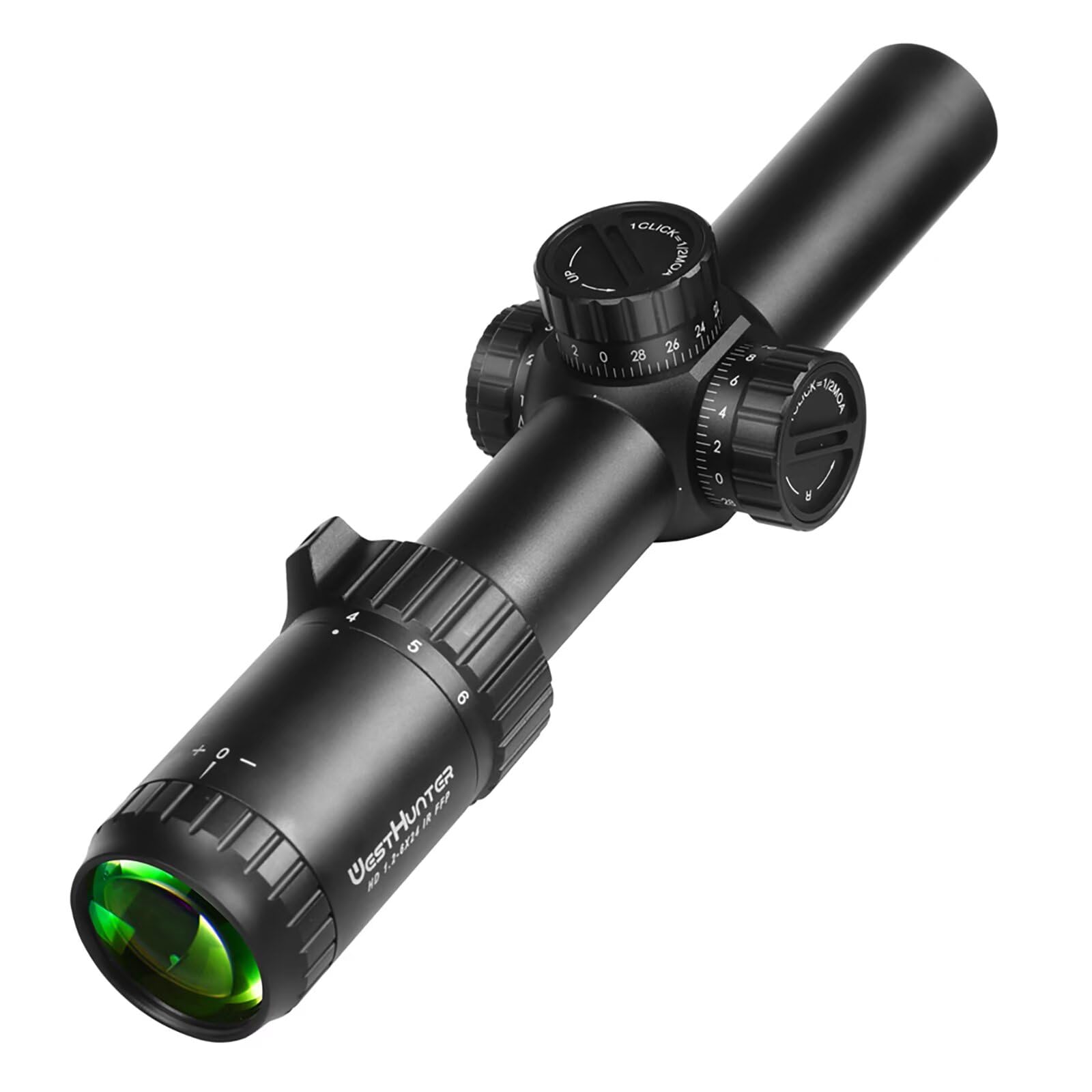 WestHunter Optics HD 1.2-6x24 IR FFP Precisión Miras Telescópicas, Exclusivo para Competiciones Deportivas de Corta Distancia | Only Optics & Basic Accessories