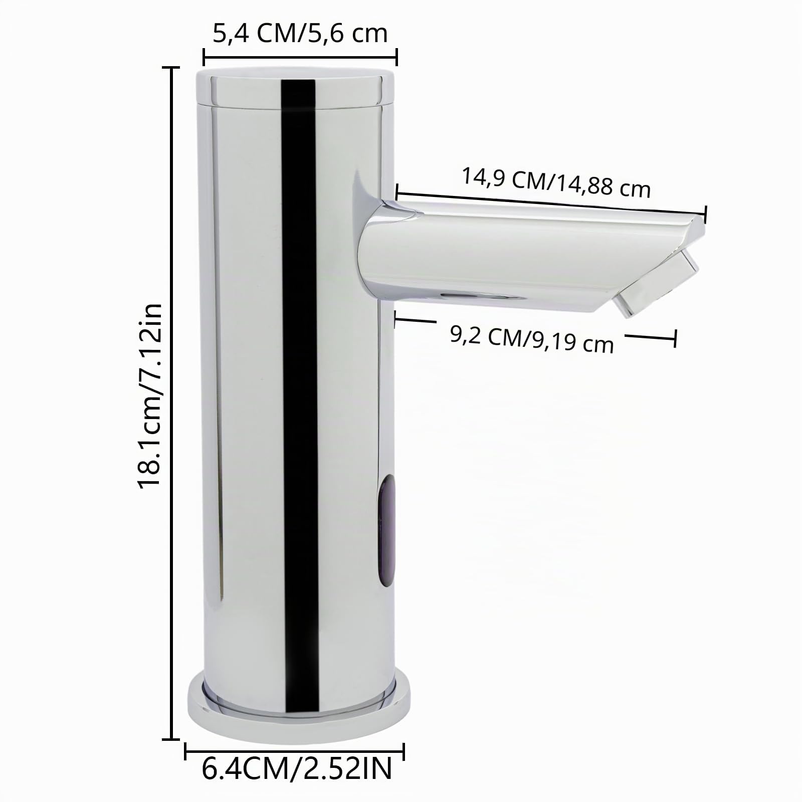 Robinet mitigeur à capteur monocommande pour lavabo - Robinet à capteur sans contact - Chrome laiton - Fonctionne avec piles