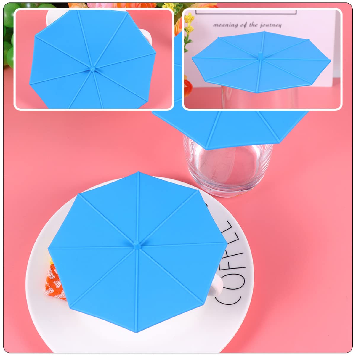 ABOOFAN 4 Set Di Coperchi Per Tazze in Silicone A Forma Di Ombrello Coperchi Per Tazze Da Caffè Per La Casa Sigillatura A Tenuta Stagna Facili Da Usare 5 Pezzi*4