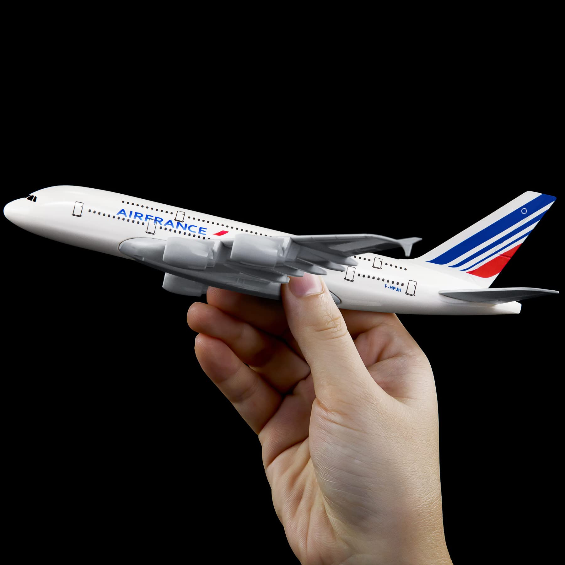 Maquette Avion France 777 échelle 1/300 – Alliage Moulé, Roues Amovibles, Base Plastique, Décoration Ou Cadeau