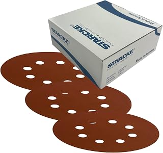 Premium 5" Woodworking Sanding Discs - (50 Pack) 8 Hole Hook and Loop - Aluminum Oxide Sandpaper for DA Sanders - for Woodworking/Wood and Automotive Paint/Putty (80 Grit)