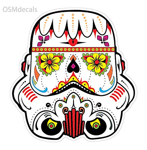 OSMdecals - Sugar Skull Sticker Version 16 - Day of the Dead Vinyl Wall Home Decor Car Window Bumper Decal Sticker