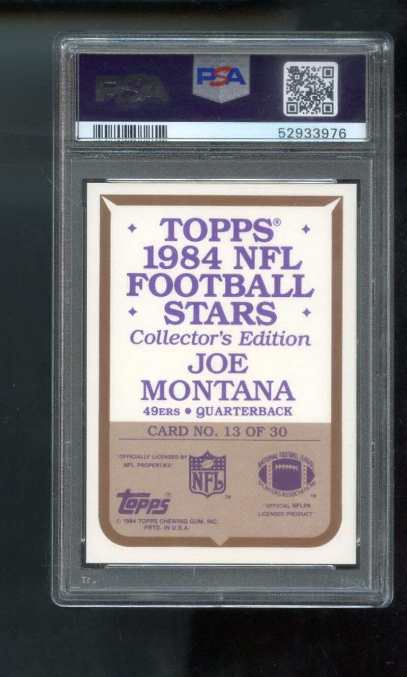 1984 Topps #13 Joe Montana Glossy Send-In PSA 9 Graded Football Card 49ers NFL MINT