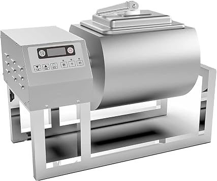 45L/90lbs Capacity Commercial Vacuum Meat Tumbler, 3-Speed Bidirectional Rotating Marinator for Fast, Even Curing of Steak, Pork, Poultry, and Vegetables Stainless Steel 18L/36LB-Computer