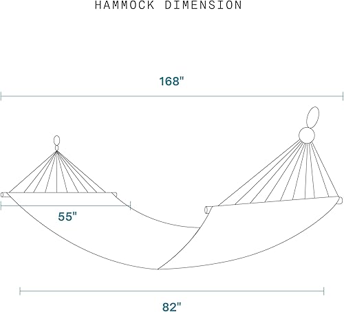 Miniatura 4 de Fab Habitat Hamaca de poliéster reciclado con cuerda - Miami - Verde - Interior exterior, secado rápido, 2 personas con capacidad de 400 libras -