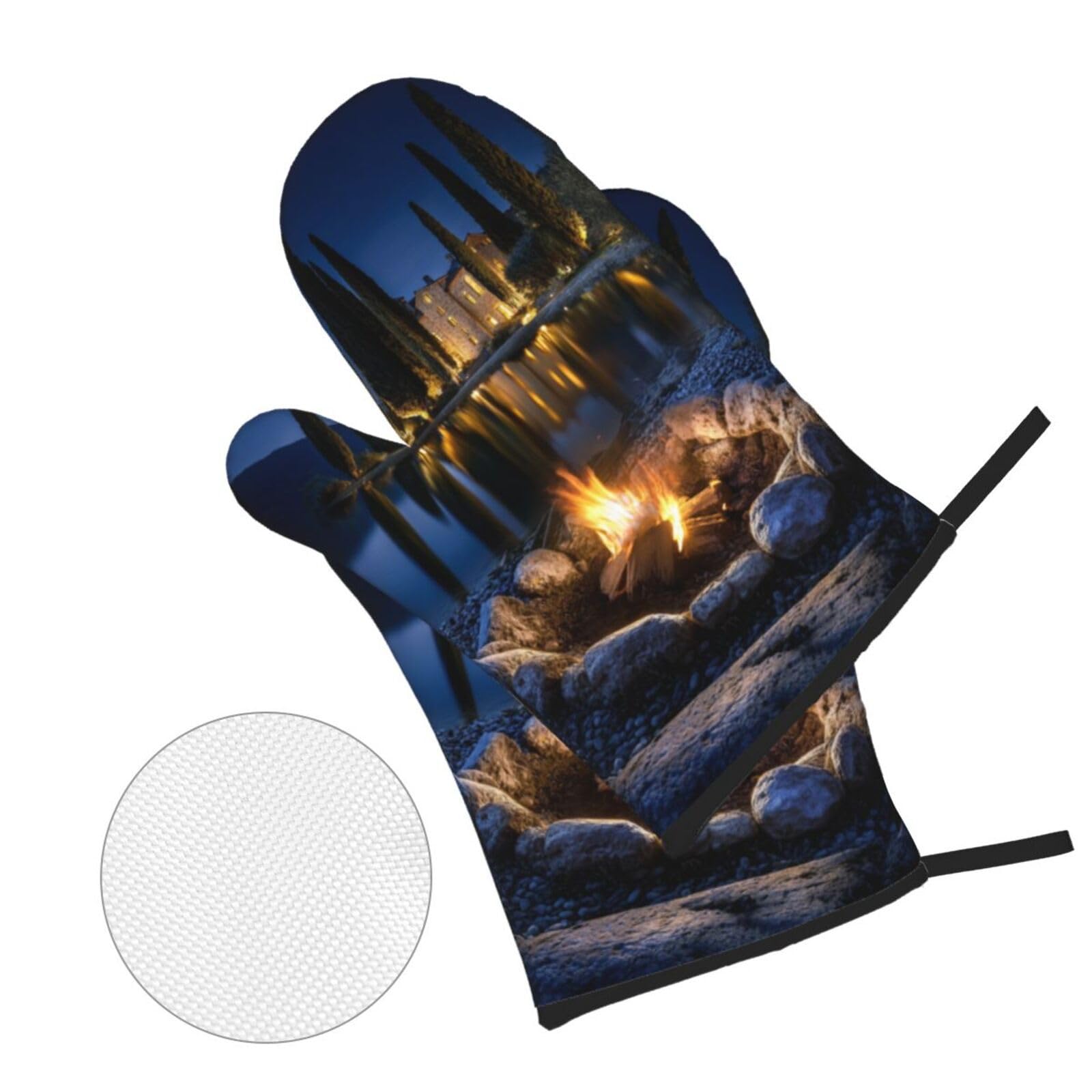 guanti barbecue Blu Grigiastro guanti forno,resistenti al calore, antiscivolo, spessa e sicura Cucina al barbecue