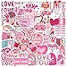 50 PCS Pink Love Stickers,Romantic Vinyl Heart Stickers,Waterproof & Reusable Valentine's Day Stickers for Kindle,Water Bottles,Laptops,Party Favors,I Love You Aesthetic Stickers for Adults,Teens,Kids
