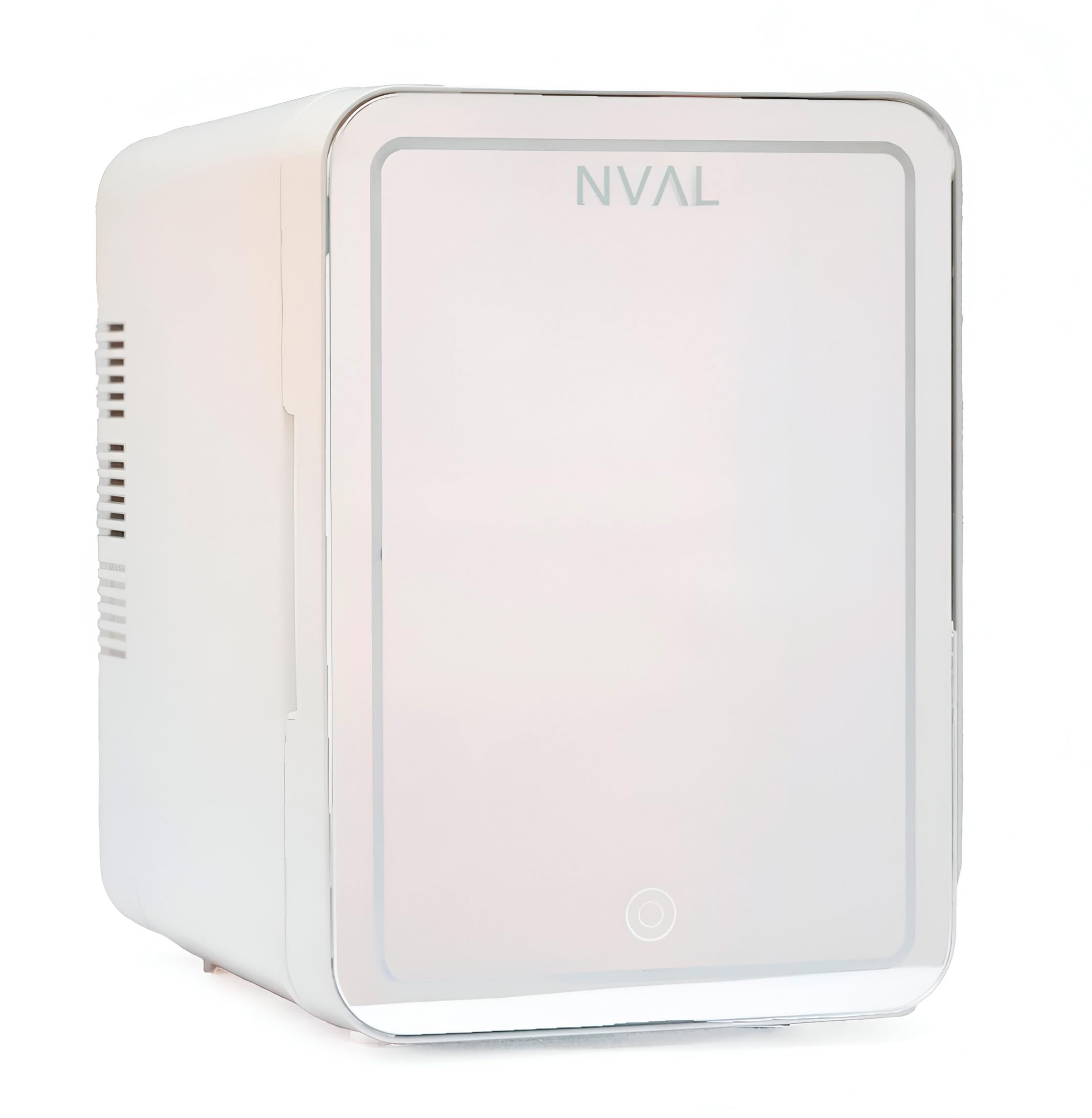 NVAL Mini Nevera Cosmeticos - Mini Nevera con Espejo Iluminado, Mini Nevera 4L, Mini Nevera Portatil 12V/220V, Mini Neveras Para Habitacion, Mini Nevera Electrica, Nevera Oficina, Mini Fridge