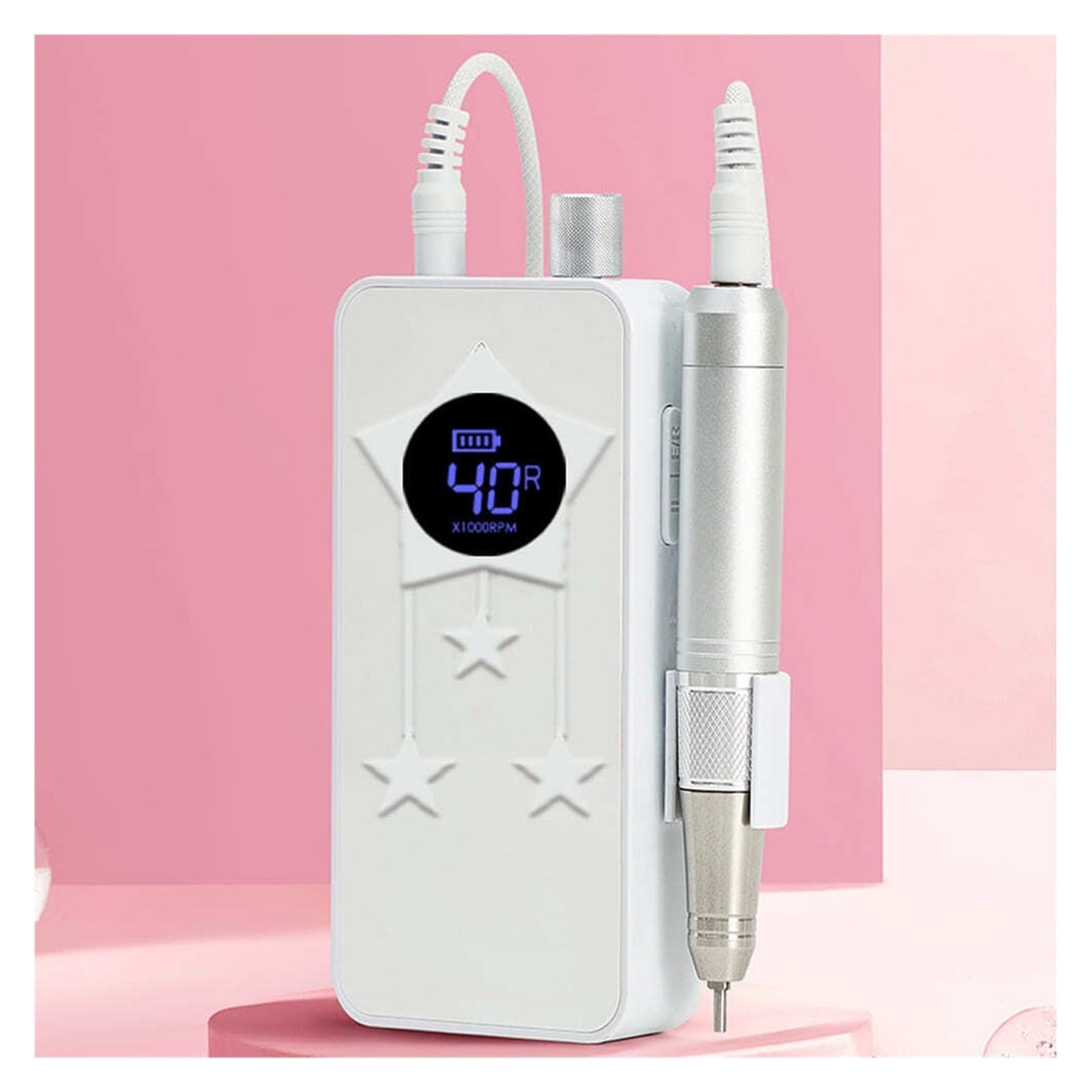 Máquina perforadora de uñas, Lijadora inalámbrica recargable con taladro de uñas 40000RPM para manicura menor ruido(Purple)