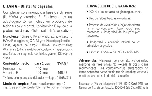 Naturando Bilan G Ginseng coreano estratto secco