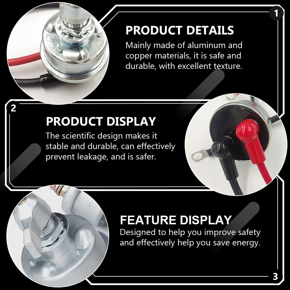 FAVOMOTO 1set Battery Disconnect Rotating Power Isolator Tool for Car Rv Boat Easy to Install Prevents Power Drain Design Convenient Battery Management