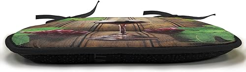 Miniatura 3 de Lunarable Winery - Juego de 4 cojines para silla, copas de vino y uvas, tablones de madera rústica, bebida alcohólica, sabor gourmet, acolchado de
