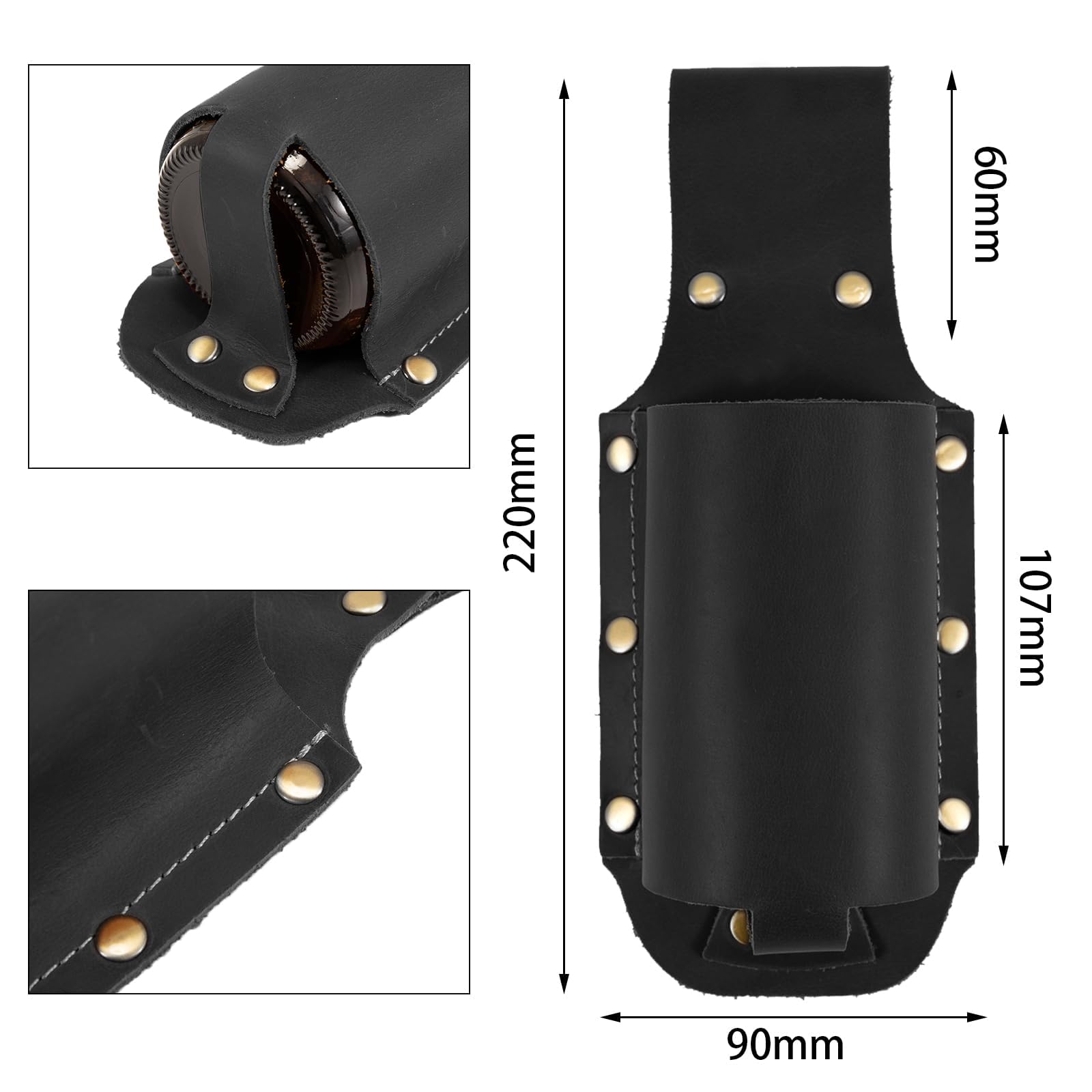 Cinturón de cerveza, soporte de cuero para botellas de cerveza, soporte para cinturón de cerveza, regalos de cerveza para hombres, día del padre, Navidad, para bebedores de cerveza/amantes, accesorios