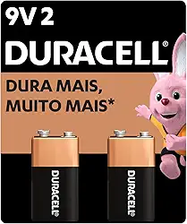 Duracell Bateria Alcalina 9V Com 2 Unidades – Ideal para Detectores de Fumaça e Microfones sem Fio
