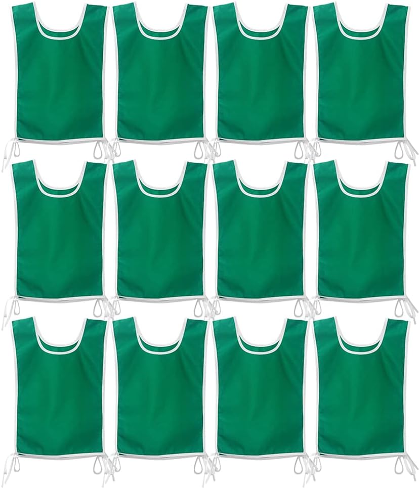 TopTie Sports Bibs Training Vest Sports Event Vest Apron Bibs with Ties 12 Pack