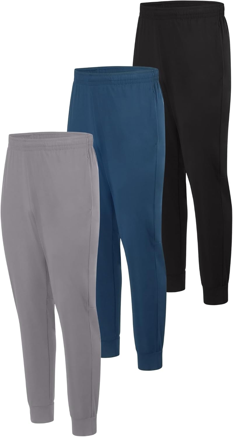 Hanes Men's Joggers, 3-Pack, Cool Dri Training, Moisture-Wicking Casual Men's Athletic Joggers