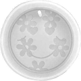 Smiley Face with Flowers Silicone Freshie Mold 4” 90’s Retro Trendy Car Candle Hanger Unique Drip Design DIY Oven Bake Scented