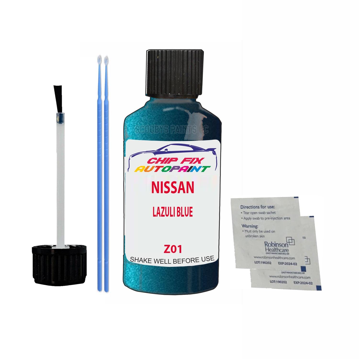 Scoobys Paints Back In The Mix Lazuli Blue Touch Up Paint For Nissan Micra Z01 2000-2005 30Ml Bottle Brush Scratch Stone Chip Repair Pen