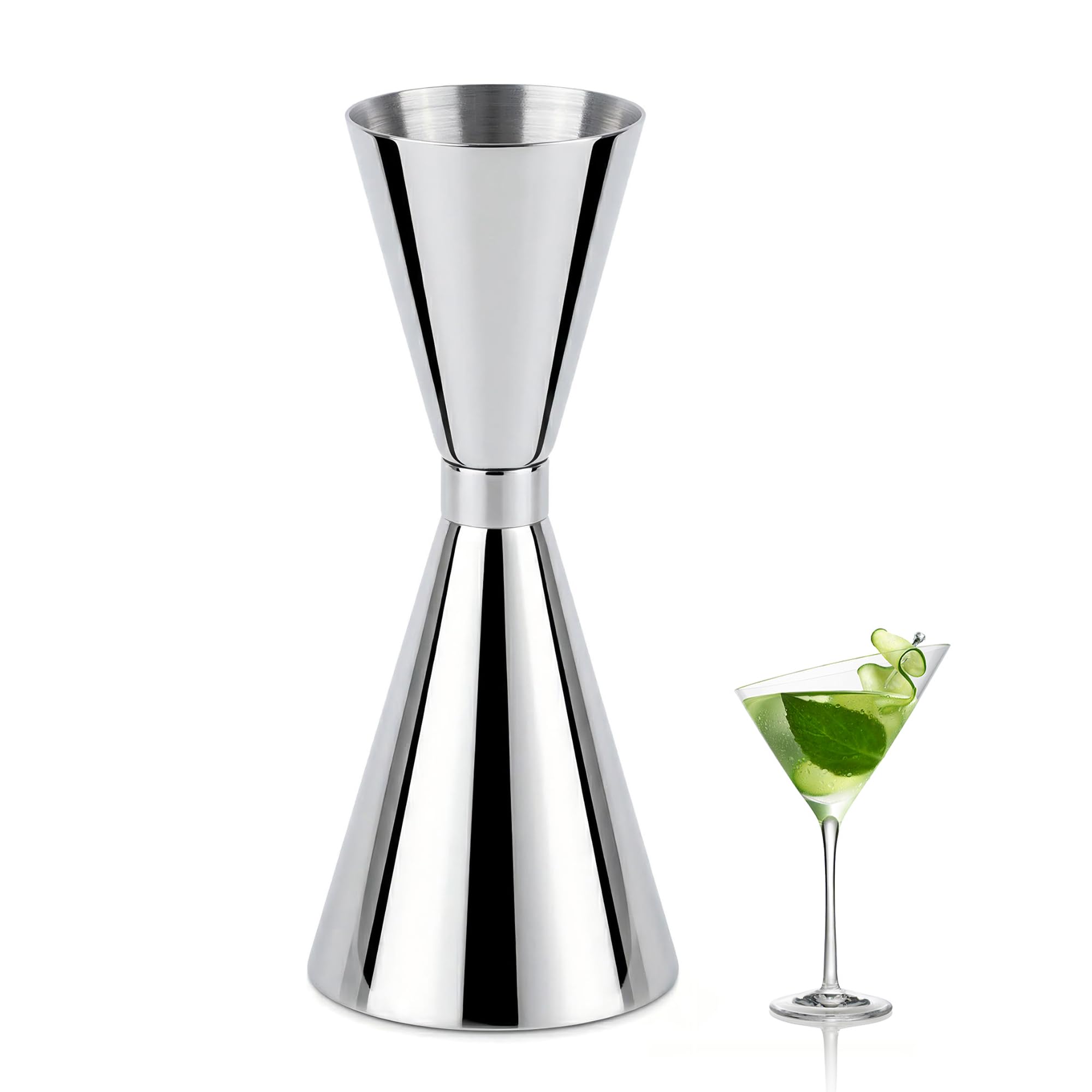 Japanese Cocktail Jigger - 2oz & 1oz Stainless Steel -9